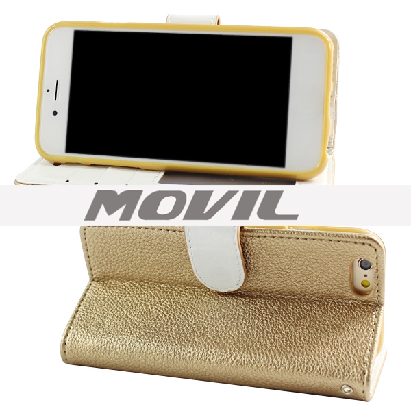 NP-2522 Cubierta de PU cuero Flip para iPhone 6 funda de cartera-13